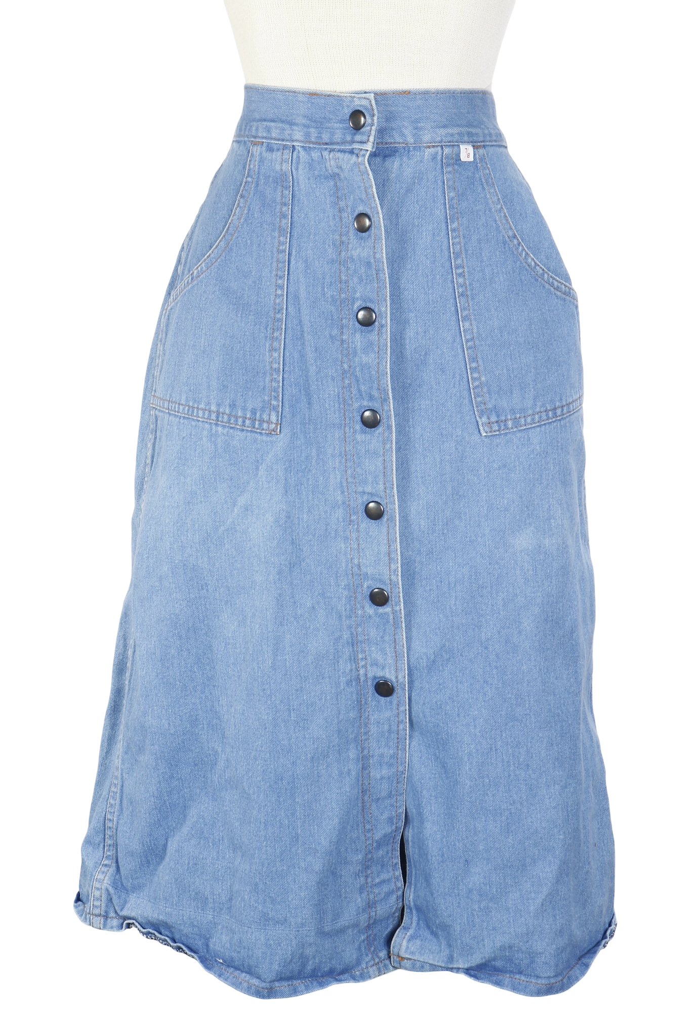 80s Sportwear Int. Denim Snap Front Skirt    w24