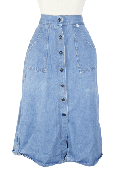 80s Sportwear Int. Denim Snap Front Skirt    w24