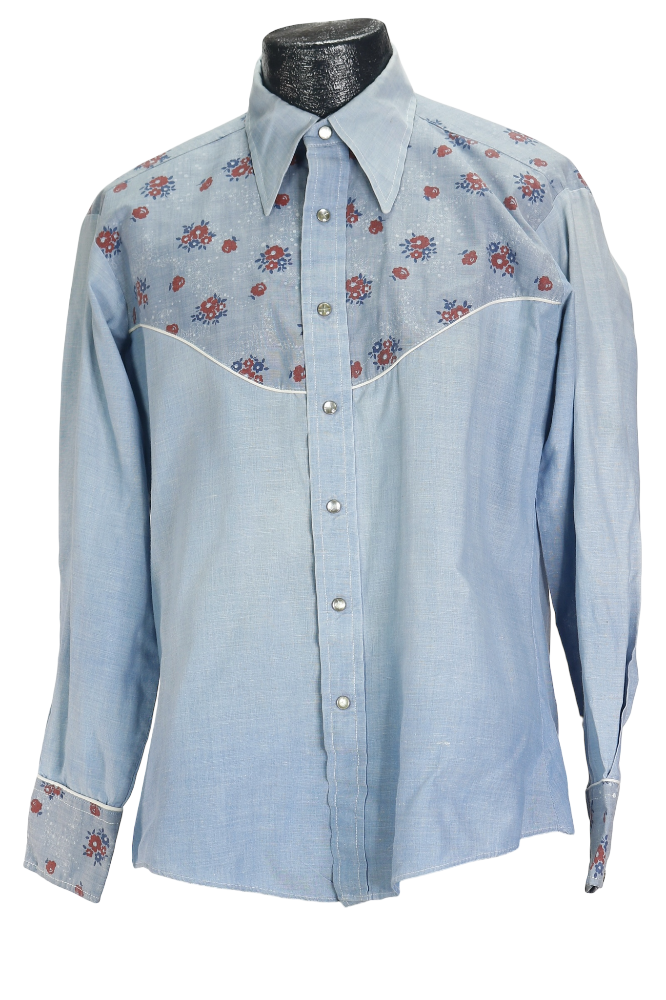 70s Brutus Chambray Western Shirt       L