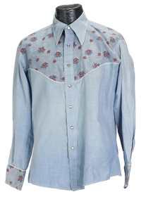 70s Brutus Chambray Western Shirt       L