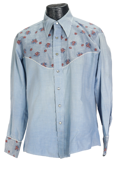 70s Brutus Chambray Western Shirt       L