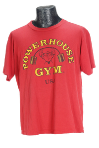 90s Red Powerhouse Gym Tee        L