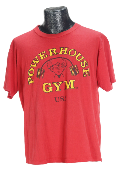 90s Red Powerhouse Gym Tee        L