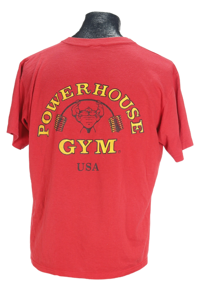 90s Red Powerhouse Gym Tee        L