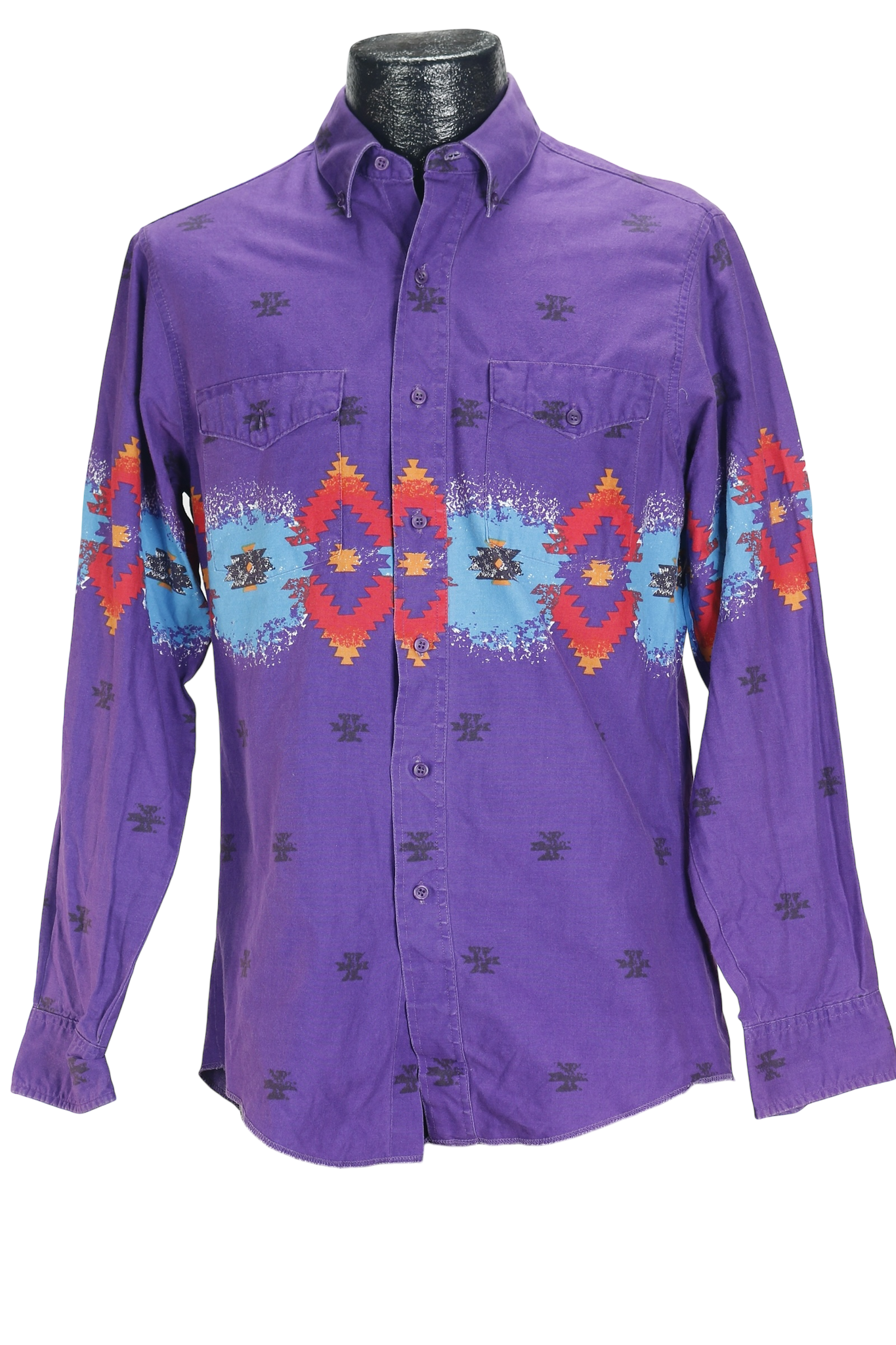 80s Wrangler Purple Aztec Shirt     S