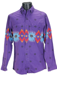 80s Wrangler Purple Aztec Shirt     S