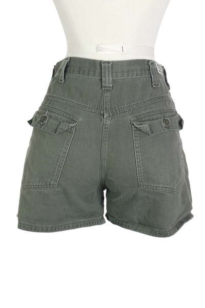 80s Gung Ho Green Fatique Shorts      w30