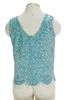 60s Aqua Sequin Wool Tank Top     M