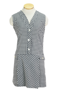 70s Gingham Blk/Wht Playsuit      S