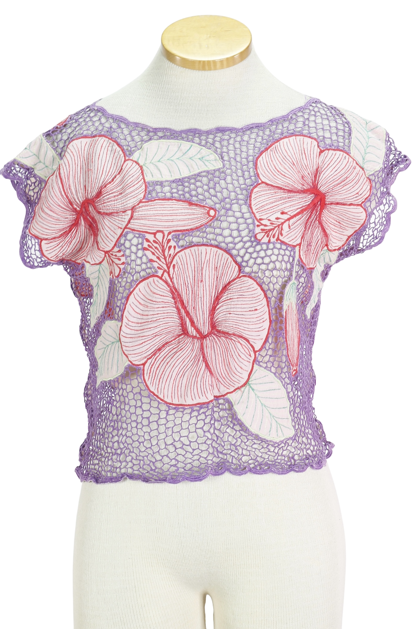 80s Hibiscus Net Top       S/M