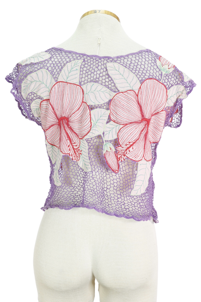 80s Hibiscus Net Top       S/M