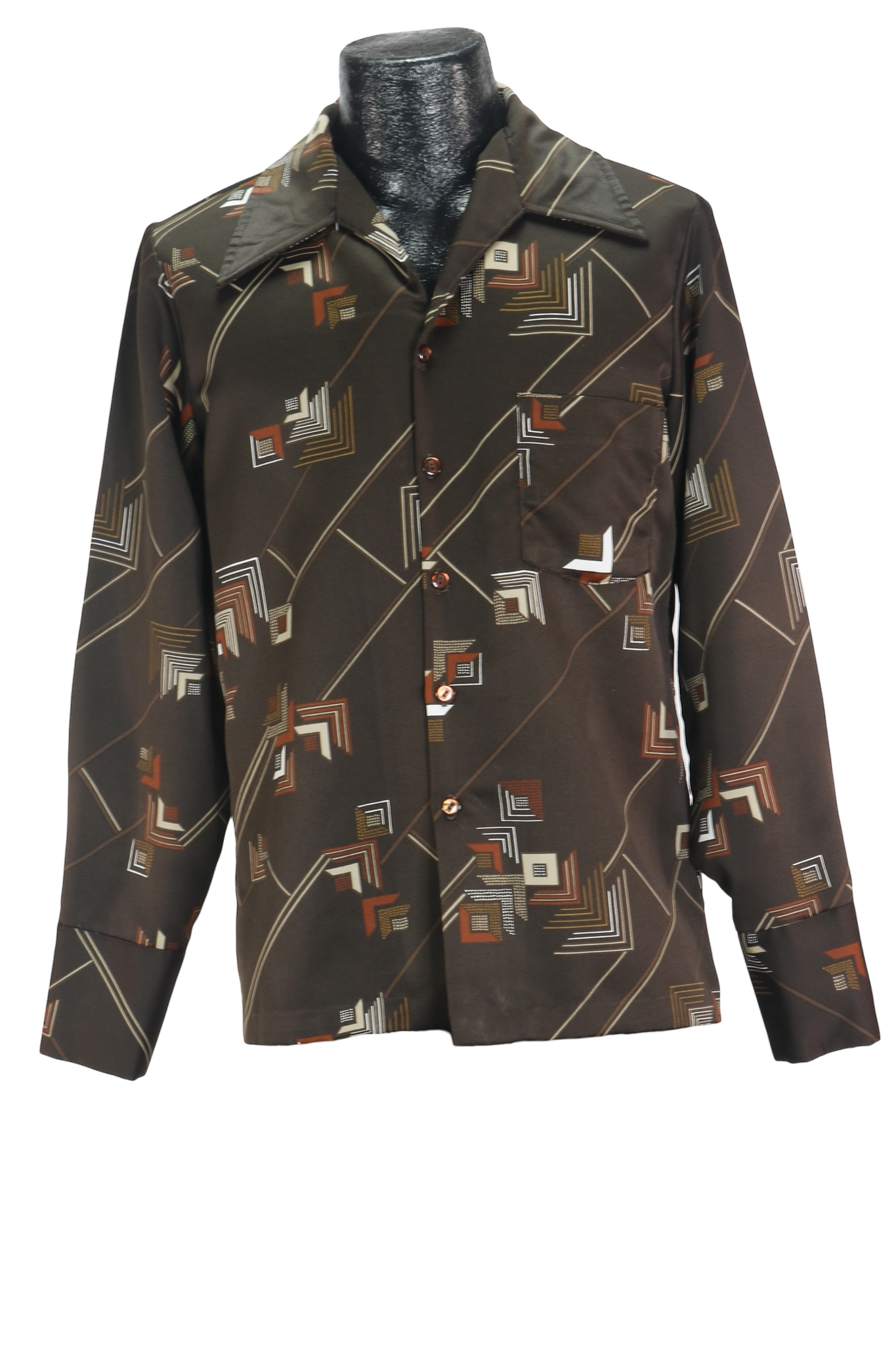 70s Triumph Brown Disco Shirt        M