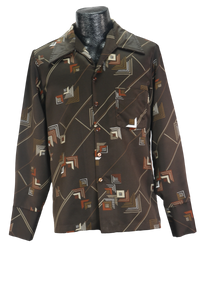 70s Triumph Brown Disco Shirt        M