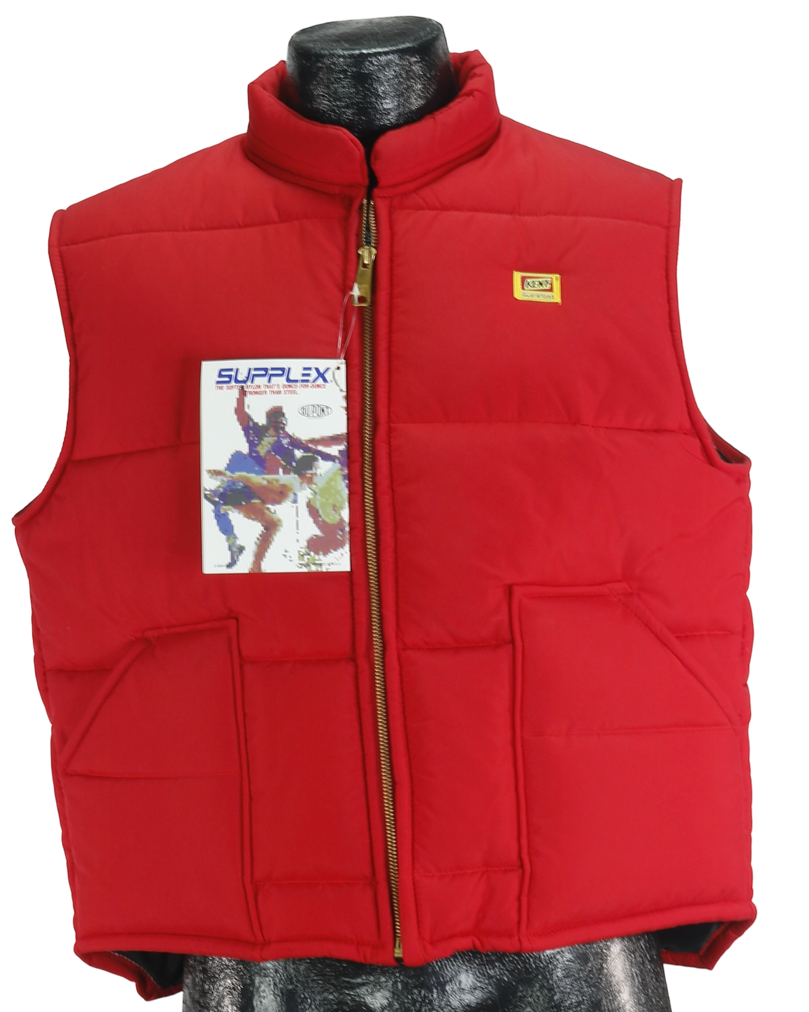 80s NOS Swingster Red Puffer Vest          L