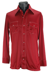 70s Van Cort Red Disco Shirt    M