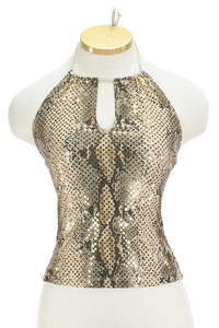 Y2K Formula X Snakeskin Sparkle Halter Top          S