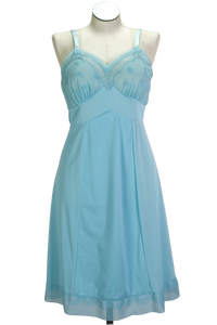 70s Carol Brent Aqua Dress Slip      XL