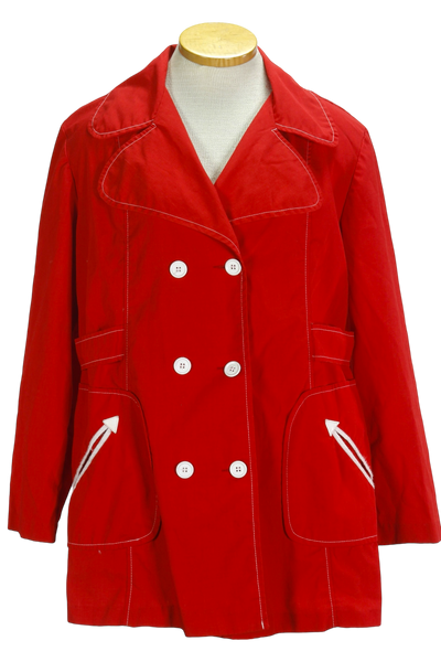 80s Double Breast Red Spring Jacket       M