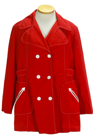 80s Double Breast Red Spring Jacket       M