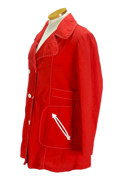 80s Double Breast Red Spring Jacket       M