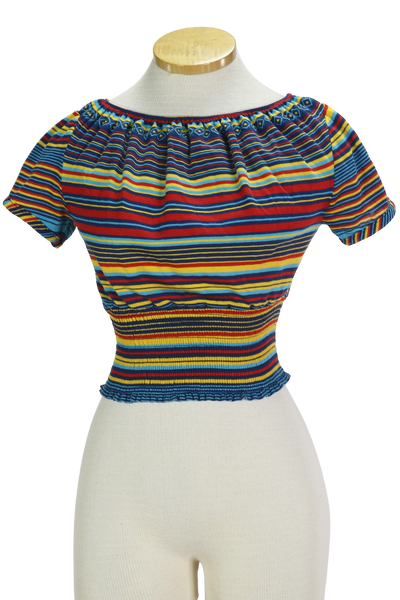 70s The Red Eye Jersey Color Stripe Crop     S