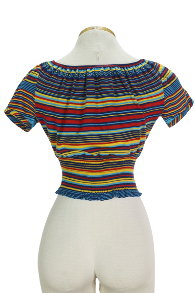 70s The Red Eye Jersey Color Stripe Crop     S