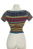 70s The Red Eye Jersey Color Stripe Crop     S