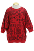 90s Red Tribal Tunic Sweatshirt          L