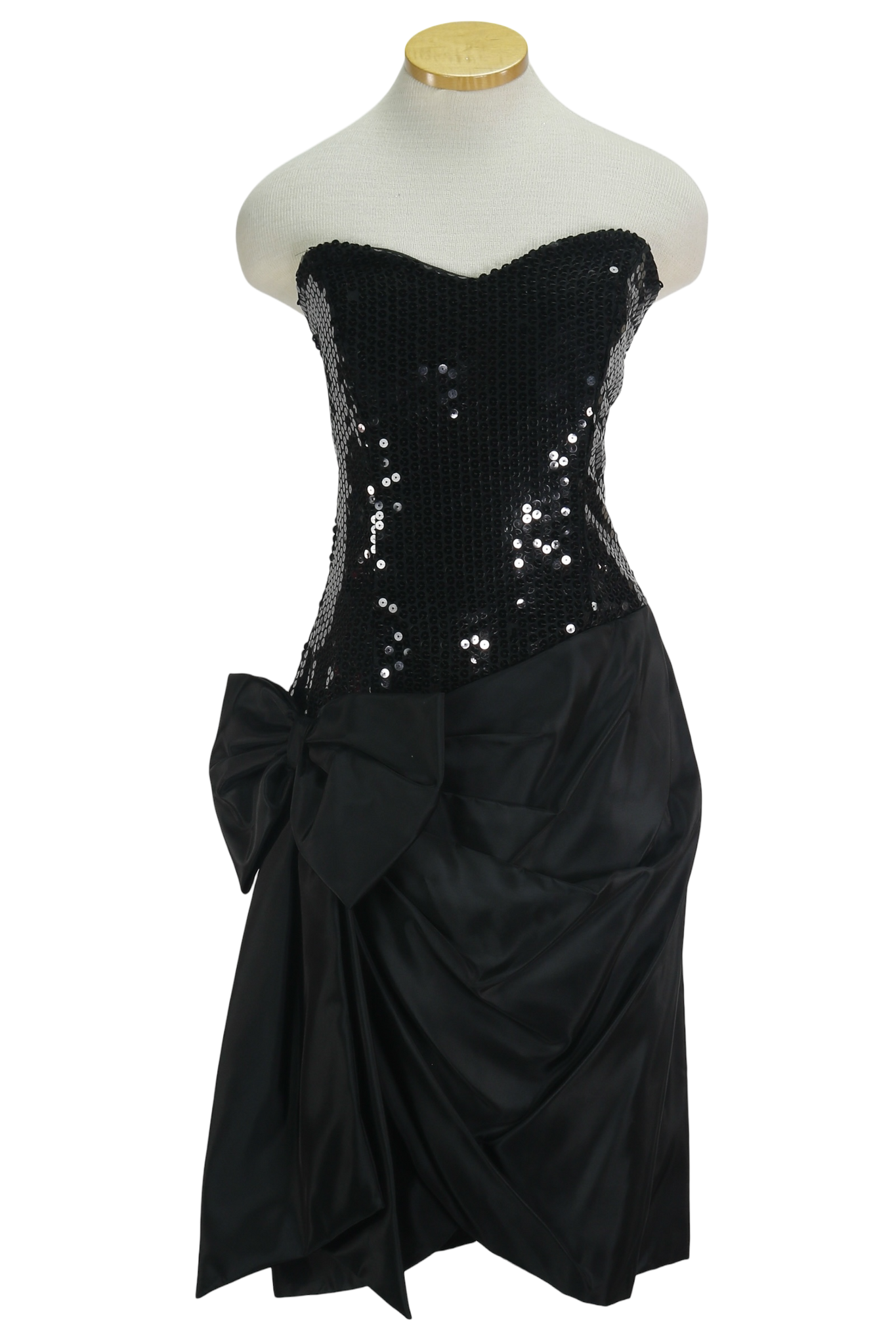 80s Nadine Blk Strapless Party Dress w/ Shawl     M