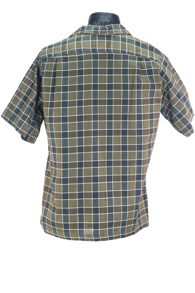 60s Townley Green Plaid Shirt        M