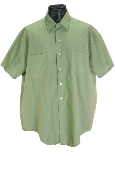 80s PennPrest Green Pocket Shirt       XL