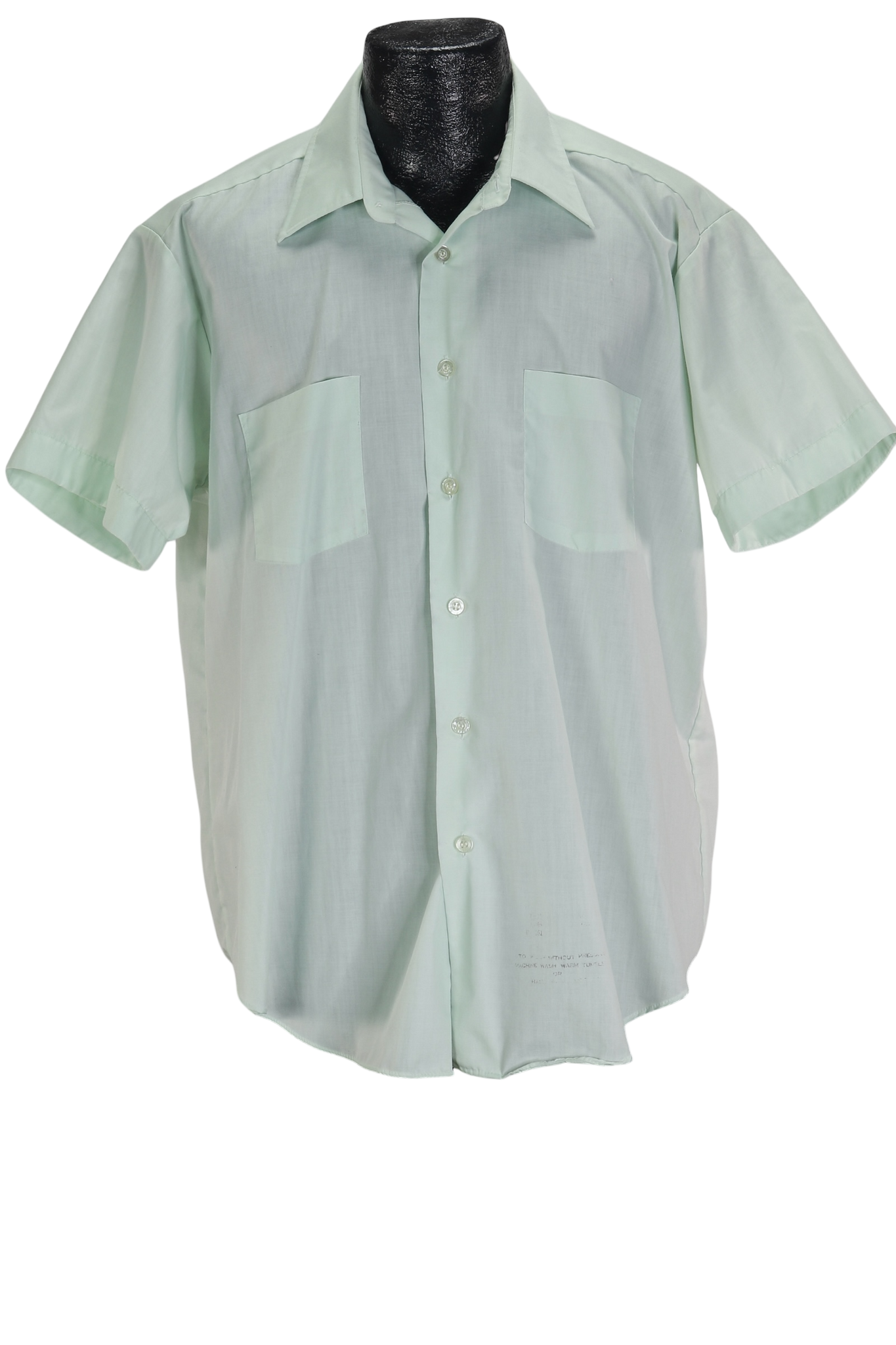 80s PennPrest Mint Green Pocket Shirt        XL