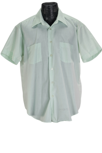 80s PennPrest Mint Green Pocket Shirt        XL