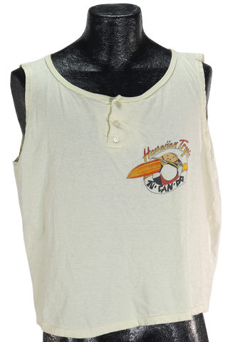 80s Hawaiian Tropic TuCanDo Yllw Tank     XL