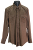 70s Wagon Wheel Brown Western Shirt        L