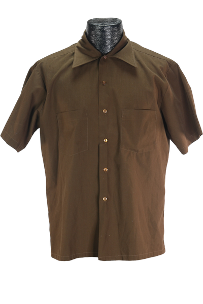 80s TownCraft Brown Pocket Shirt       M