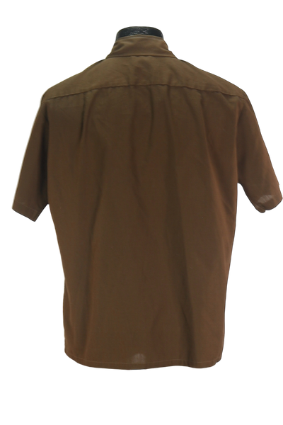 80s TownCraft Brown Pocket Shirt       M