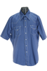 70s Sears Blue Snap Western Shirt       XL