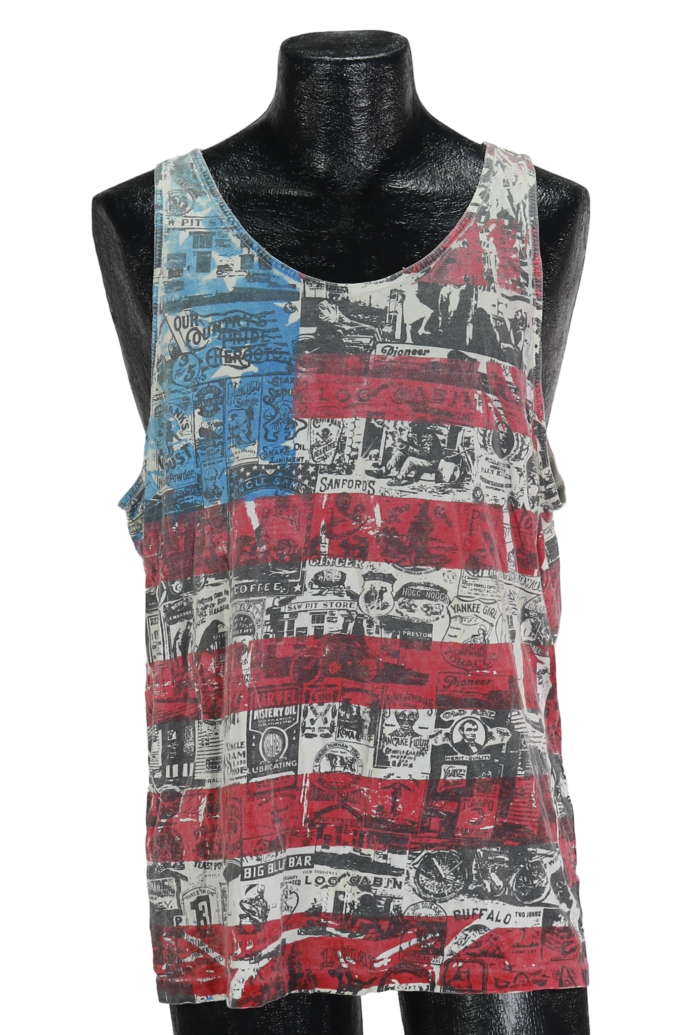 90s Hanes Flag & Ads Tank        XL