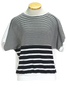 90s Blue Skies Blk/Wht Striped Top         L