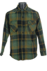 70s Sears Grn/Gld Flannel Shirt     M