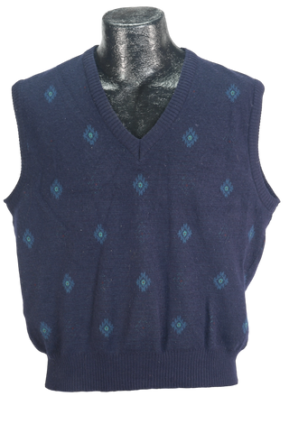 80s Florence Navy SW Pop Sweater Vest     L