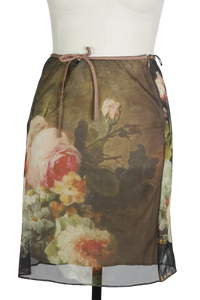 Y2K Linda Segal Rose Painting Skirt     w30