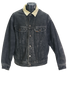 80s Lee Blk Denim & Cord Collar Jacket              L