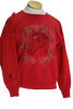 80s Red Embroidered Horse Sweatshirt        S