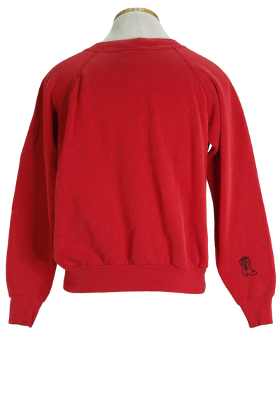 80s Red Embroidered Horse Sweatshirt        S