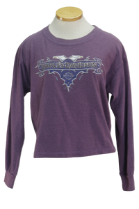 Y2K Harley Davidson Purple Crop Top      L