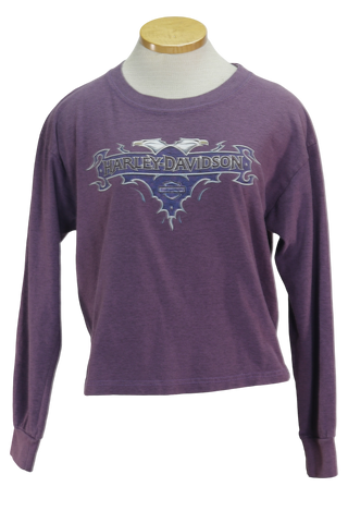 Y2K Harley Davidson Purple Crop Top      L