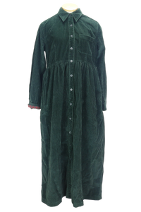 90s Eddie Bauer Green Corduroy Dress      M (w38)