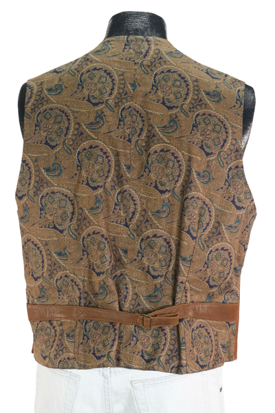 1996 JPeterman Leather & Paisley Vest     M